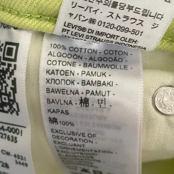 Levi's Women's Notch High Waisted Mom Green Neon Short Size 28 - Picture 5 of 9